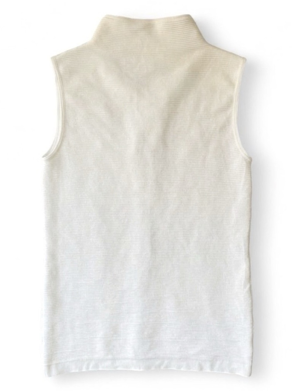 ARITZIA Babaton Ribbed Mock Neck Sleeveless Tank White | SIZE MEDIUM